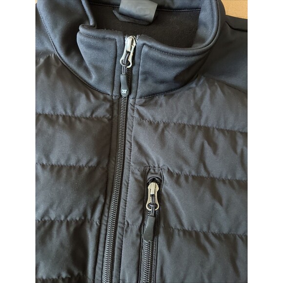 32 Degrees Men’s XL Black Mixed Media Puffer Jacket Zip Up Poly Fill - Picture 3 of 11